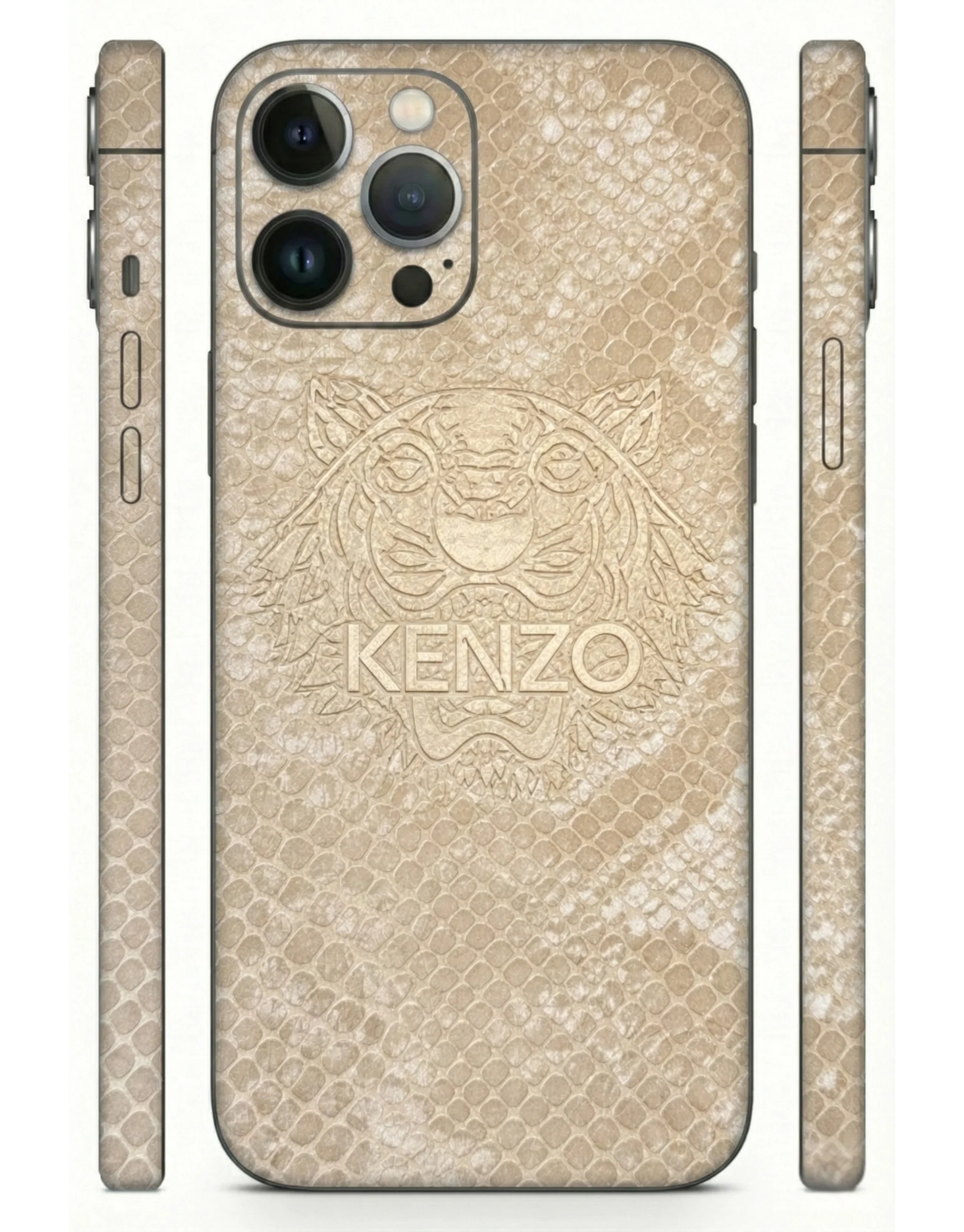 Beige_Kenzo_Tiger_Snake_Leather_Mobile_Skin