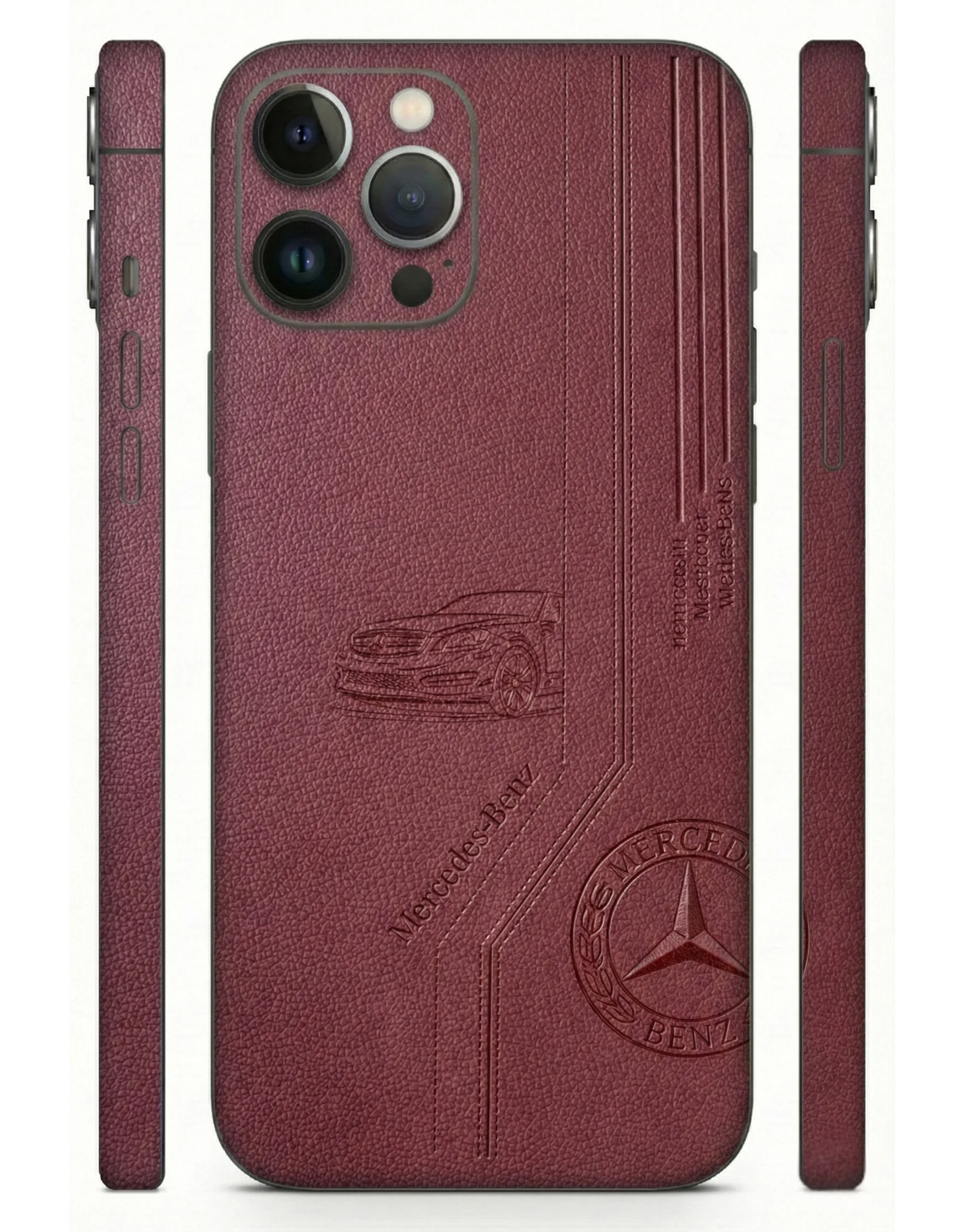 Burgundy_Mercedes_Benz_Leather_Mobile_Skin