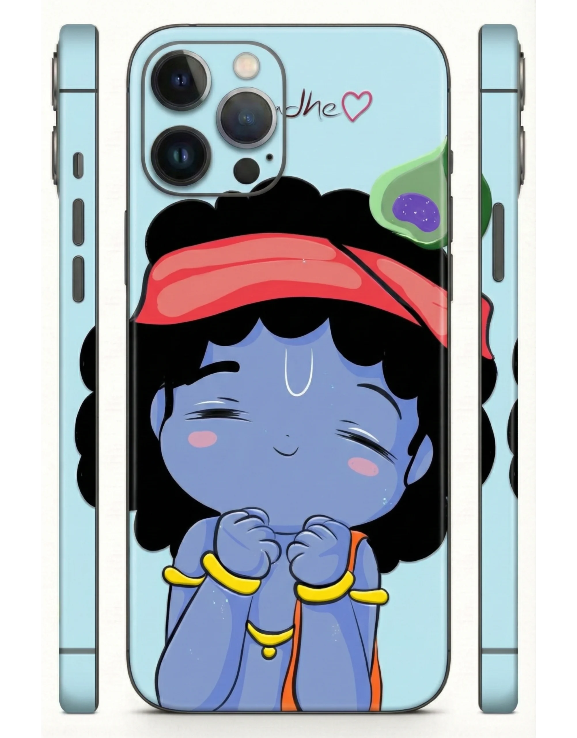 Cute_Krishna_Cartoon_3D_Sparkel_Mobile_Skin