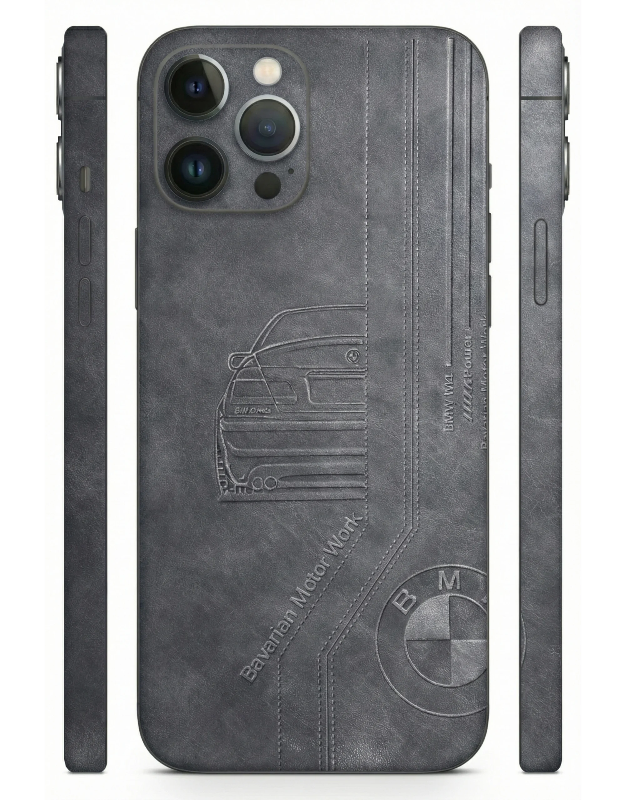 Grey_BMW_Embossed_Leather_Mobile_Skin