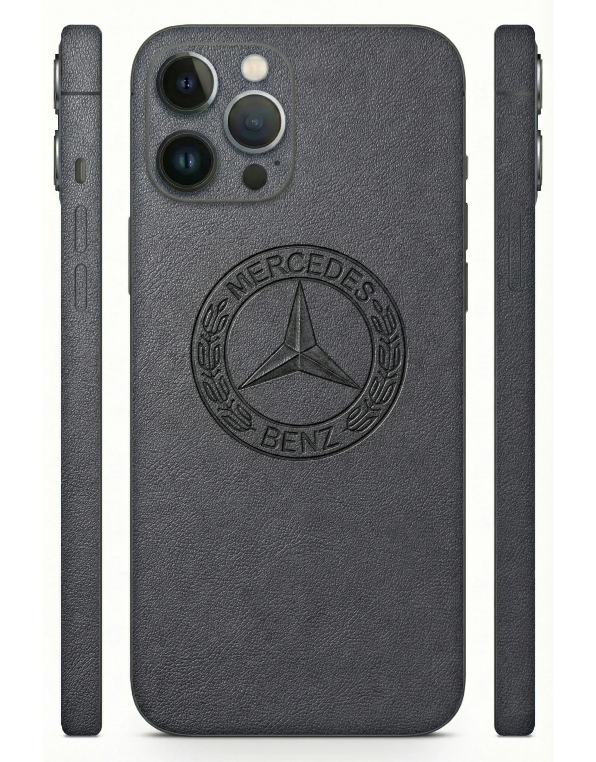 Grey_Mercedes_Embossed_Leather_Mobile_Skin