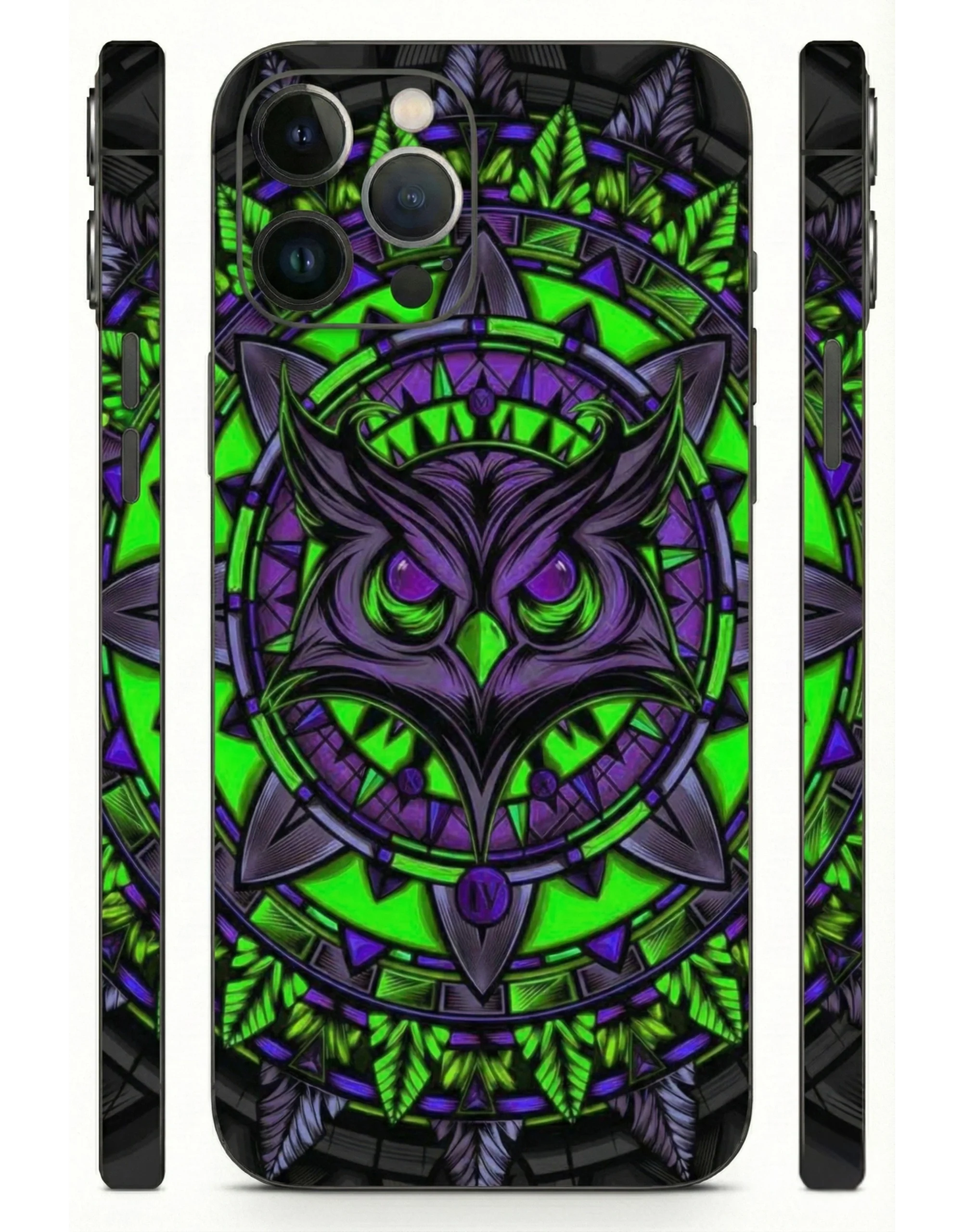 Neon_Owl_Mystic_Matte_Mobile_Skin