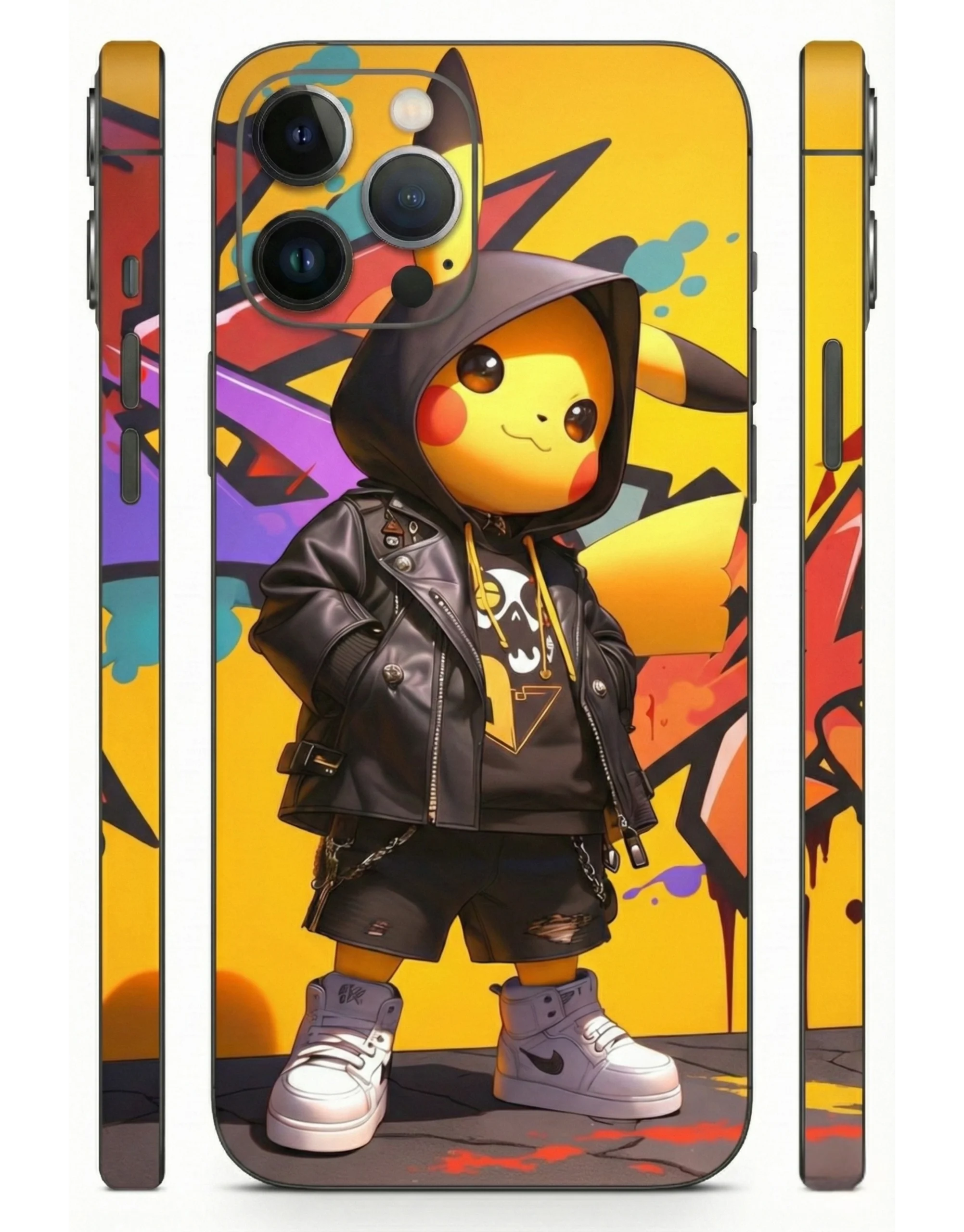 Street_Pikachu_Graffiti_Matte_Mobile_Skin