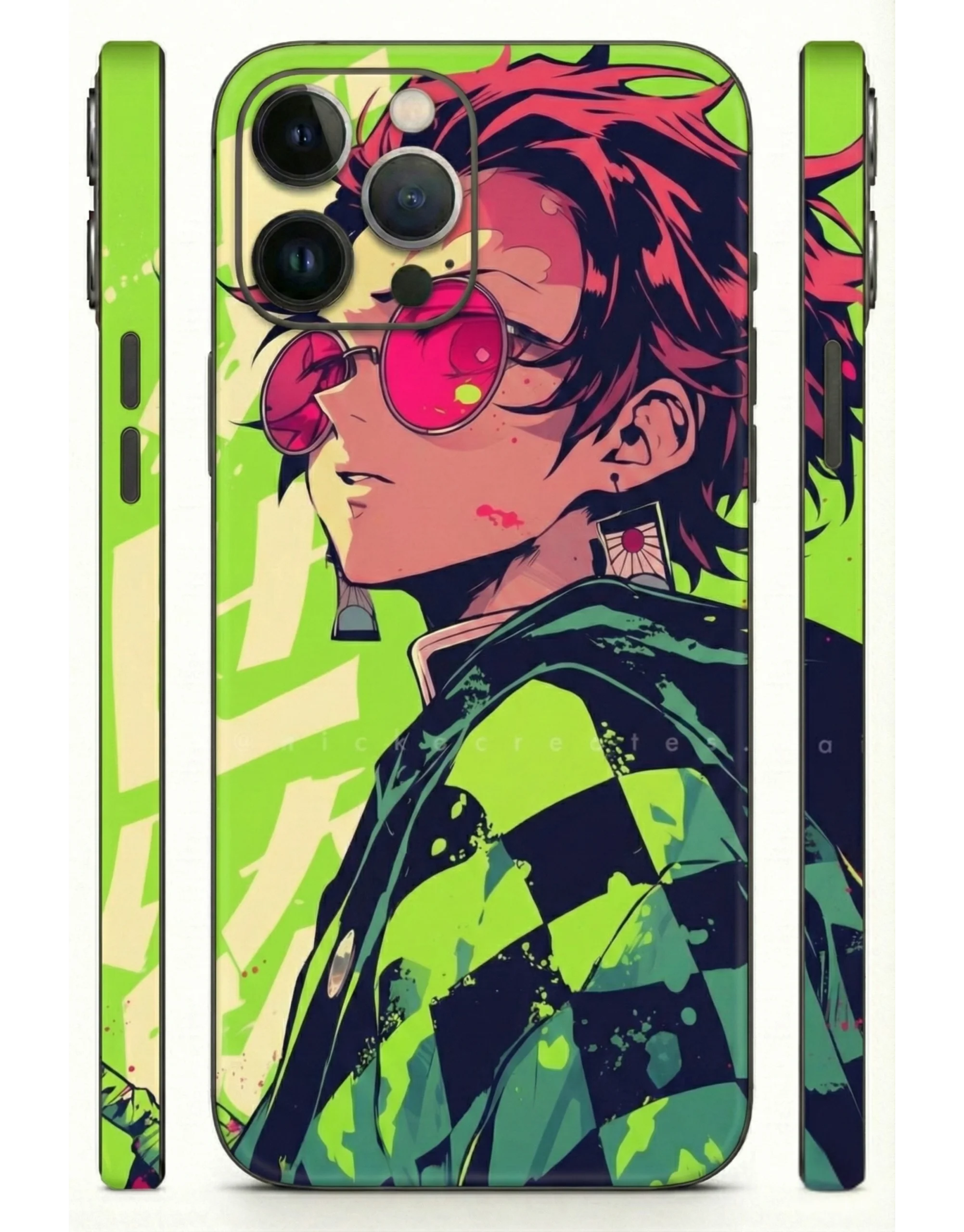 Tanjiro_Kamado_Neon_Style_3D_Mobile_Skin