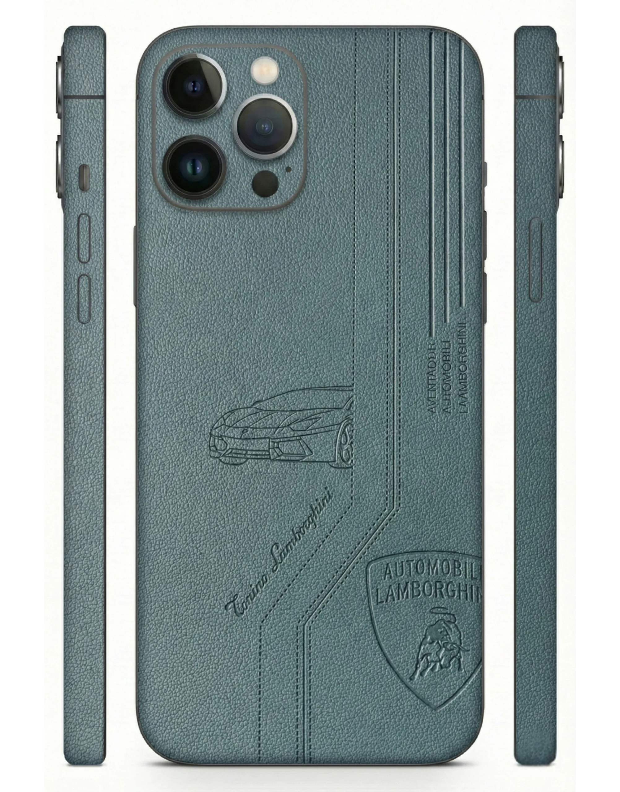 Teal_Lamborghini_Aventador_Leather_Mobile_Skin